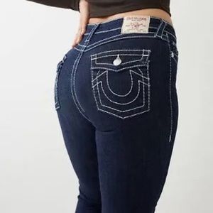True Religion Blue Straight Leg Mid-rise Jeans, size 31